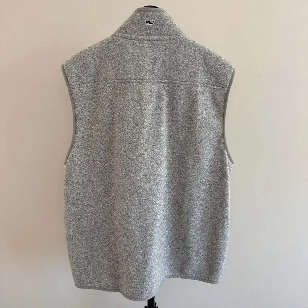 Vineyard Vines Harbor Fleece Vest in Grey Heather
